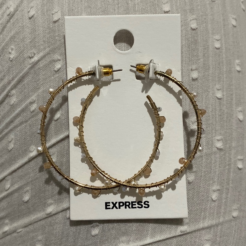 Multicolored gold hoop earrings